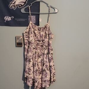 Floral Lace-Up Dress